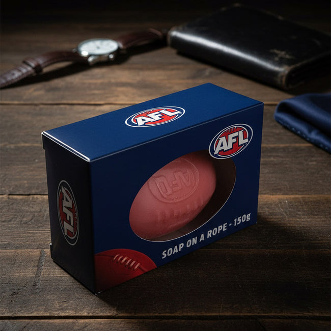 AFL Soap Bar On A Rope 150gon a desk, a practical gift for AFL fans and new dads 