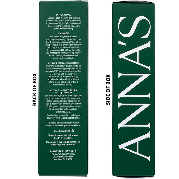 Green box with 'ANNA'S' branding on a white background