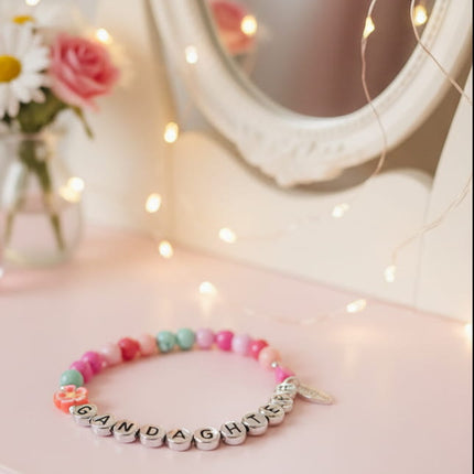 Beaded Bracelet for Granddaughter on table