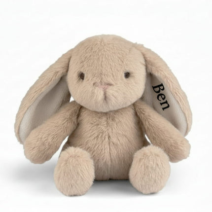 Personalised Mamas & Papas bunny beanie toy with baby name on ear