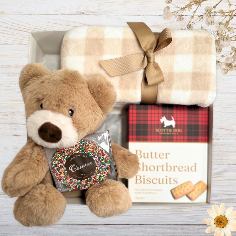 New Parents Gourmet and teddy bear Gift Hamper 