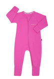 Bonds Pink Zip Wondersuit with 2-way zip and cuffable hands and feet 