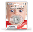 Chill Baby pacifier packaging with a baby's face and text on a white background