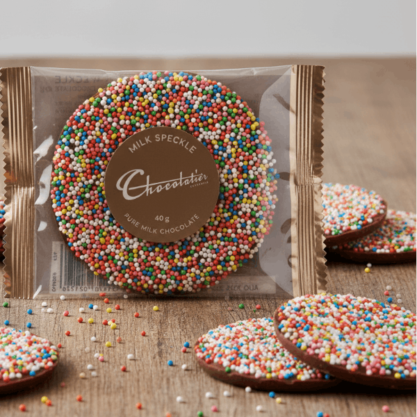 speckle chocolates on a table