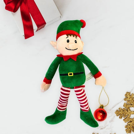 Christmas elf toy on a white background