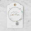 Cool Mum silver bangle with sentiment charm, clover charm and semi-precious stone