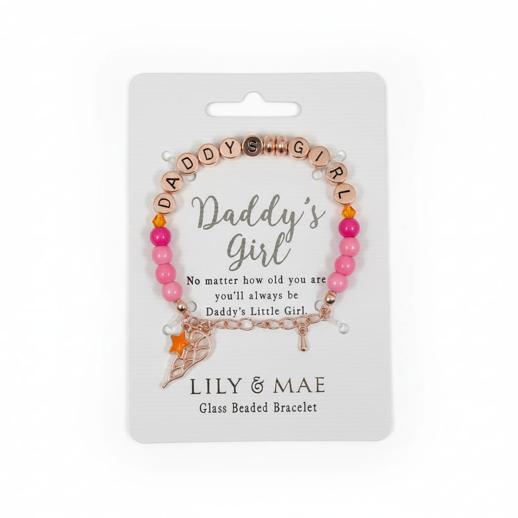 Daddys Girl Beaded Bracelet on a white background