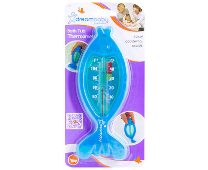 Bath tub thermometer in packaging with Dreambaby branding