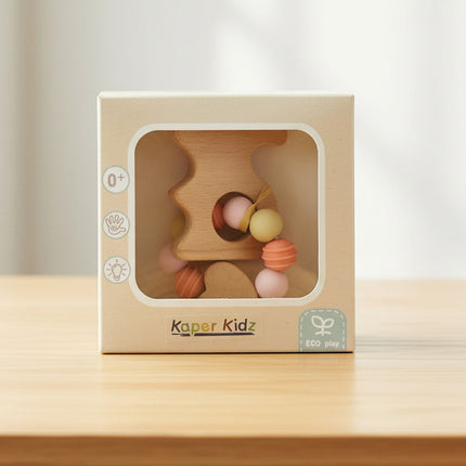 ECOBEAD Rabbit Teether on a table background