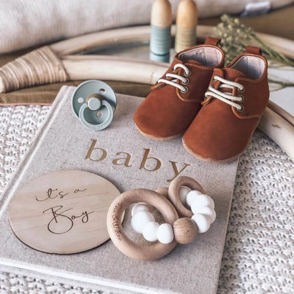 Foxx & Willow Silicone & Wood Baby on baby book