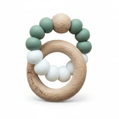 Silicone & Wood Baby Infinity Teether Toy