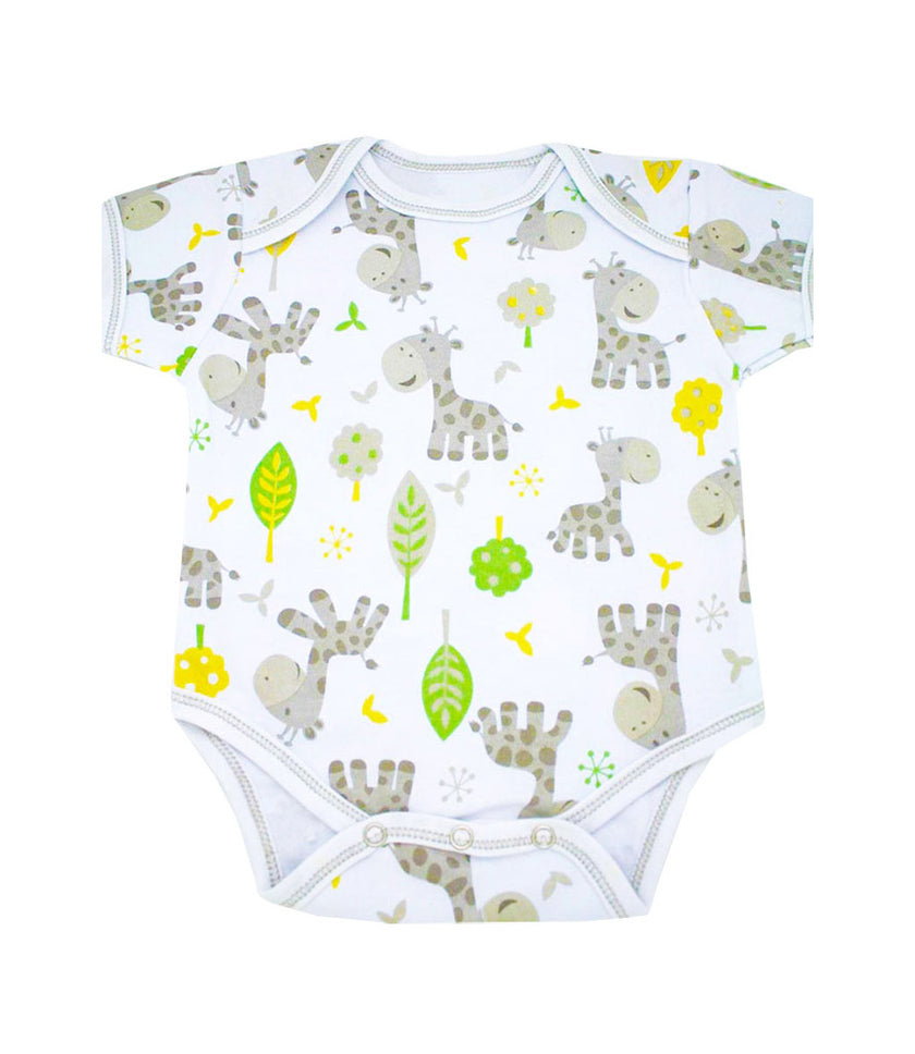 giraffe print baby romper
