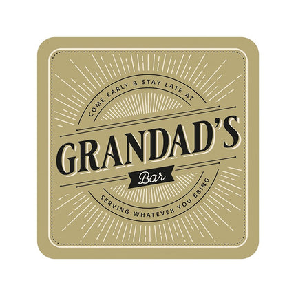 Grandad's Bar Premium Drink Coaster on a white background