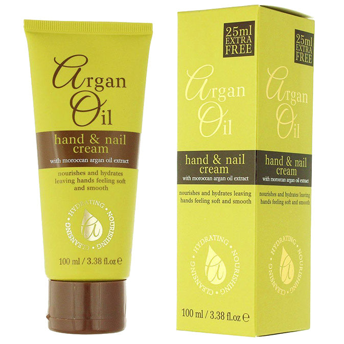 Argan Oil hand and nail cream with packaging on a white background