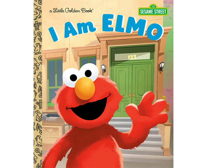 Book cover of 'I Am Elmo' from Sesame Street with Elmo waving in front of a house.