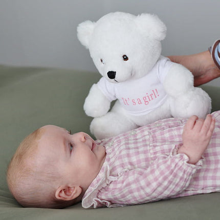 Baby with Its a Girl Teddy Bear