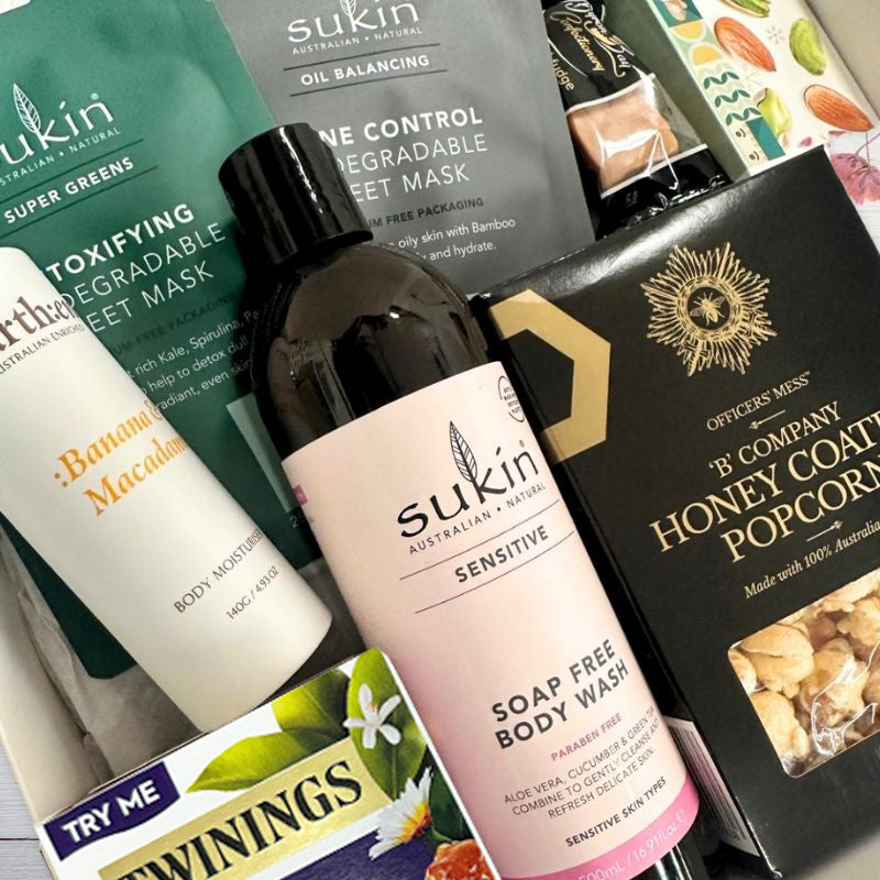 Sukin skincare, calming tea in gift box