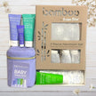 Bamboo by Bubba Blue 3-piece newborn set with baby products on a wooden surface.