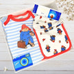 paddington bear gift box with baby clothing and lindt chocolate