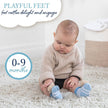 Baby wearing Peter Rabbit Sock Foot Rattles