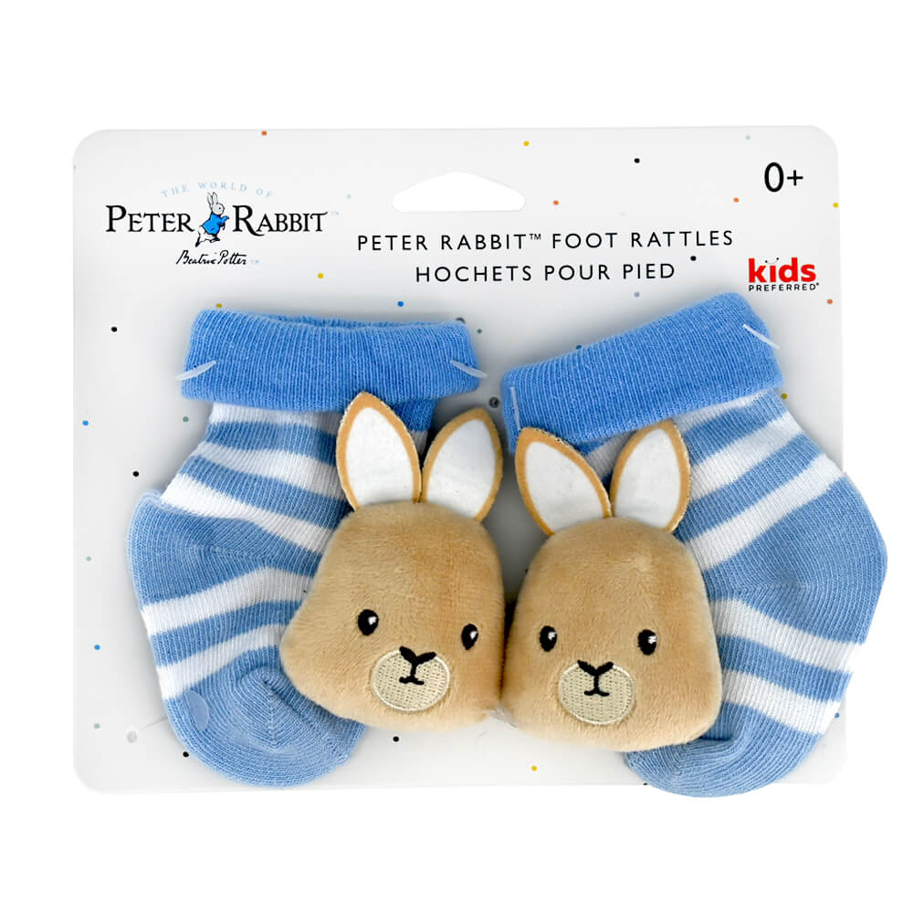 Peter Rabbit Ultra-Soft Baby Foot Rattles on white background