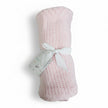 Pink Crochet Cellular Blanket on a white background