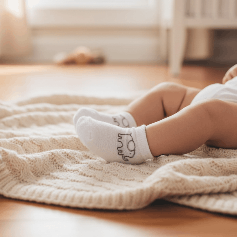 Playette Elephant Cotton Socks on baby