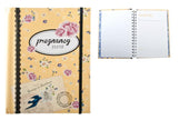 Pregnancy journal with floral design and open pages on a white background