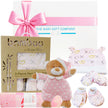 Baby gift set with teddy bear, clothes, and accessories from The Baby Gift Company.
