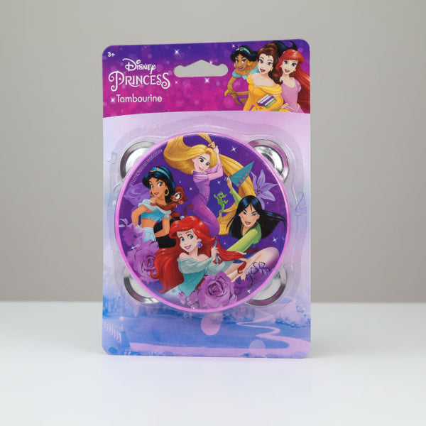 Disney Princess tambourine in packaging with character images on a white background