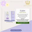 Queen Victoria Calm herbal infusion packaging with product description and branding.