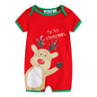 Red Reindeer romper baby first Christmas 