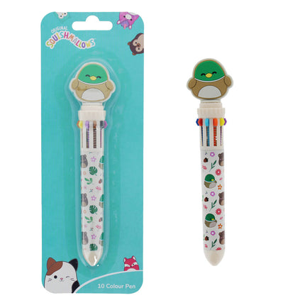 Colorful pen with cartoon character on a blue packaging