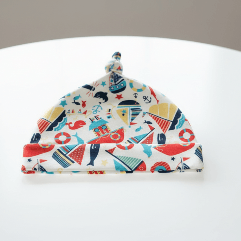 sailor baby  hat on table