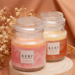 Scented Candle Bubble Jars on a wooden surface.