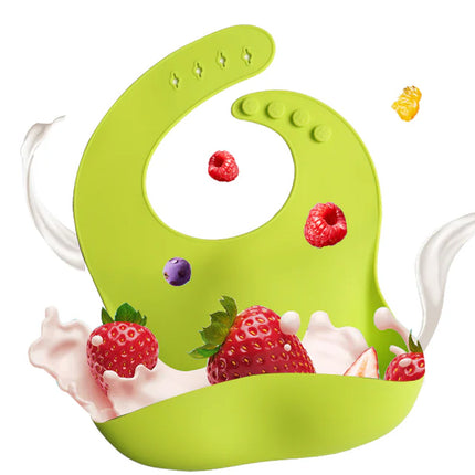 green silicone baby bib