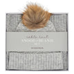 Annabel trends grey knit beanie and snood set