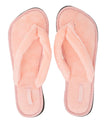 Pair of pink slippers on a white background