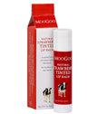 MooGoo Natural Strawberry Tinted Lip Balm with red packaging on a white background