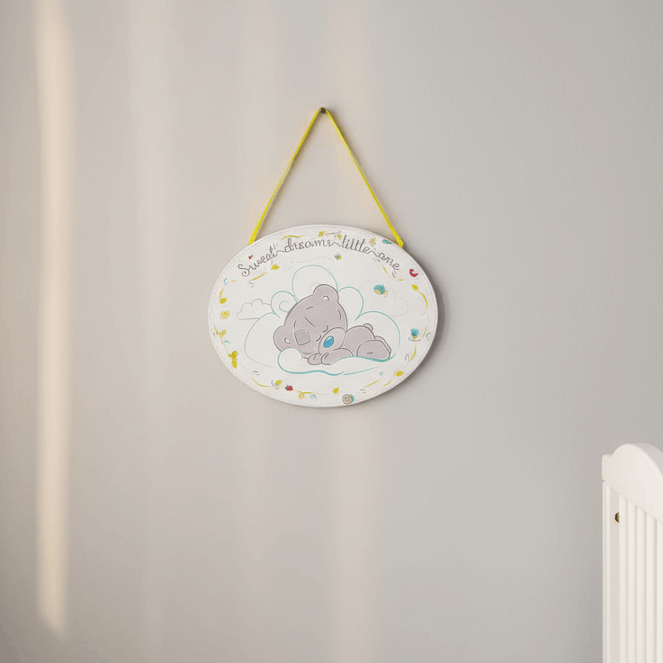 tiny tatty teddy plaque on nursery wall decor
