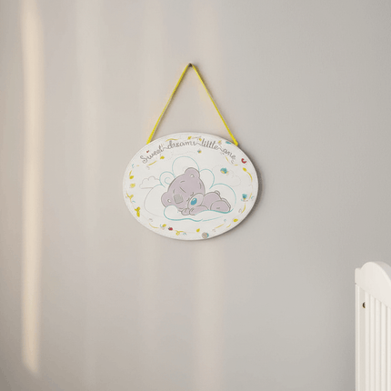 tiny tatty teddy plaque on nursery wall decor