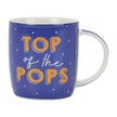Blue mug with 'Top of the Pops' text on a white background