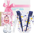 Baby gift box with outfit, shoes, and book from The Baby Gift Company.