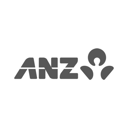 Gray ANZ logo on a white background