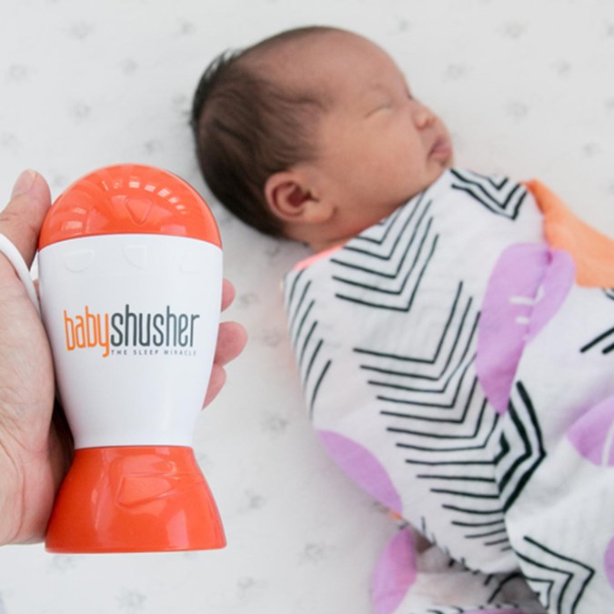 Baby with Shusher relax and calm baby