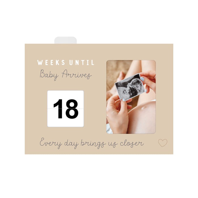 Baby Arrival Countdown Box with countdown display and ultrasound photo frame