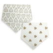 Cotton Bandana Hearts Baby Bib on which background