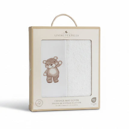 Cuddly Bear 100% Organic Cotton Change Mat Cover with Terry Towelling in box