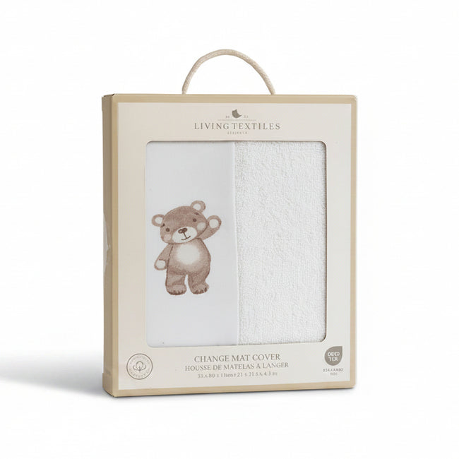 Cuddly Bear 100% Organic Cotton Change Mat Cover with Terry Towelling in box