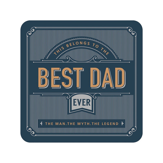 Best Dad drink coasters 5 pack with dad-themed designs printed on durable cardboard coasters